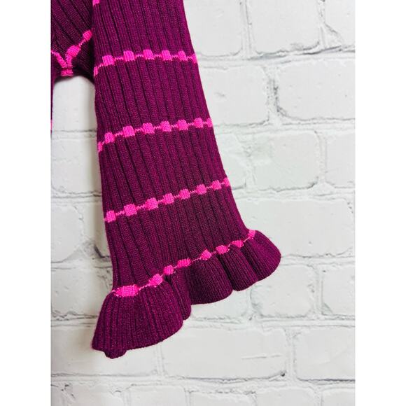 Betsey Johnson NWT Striped Ruffle Trim Sweater Dress - Picture 7 of 10